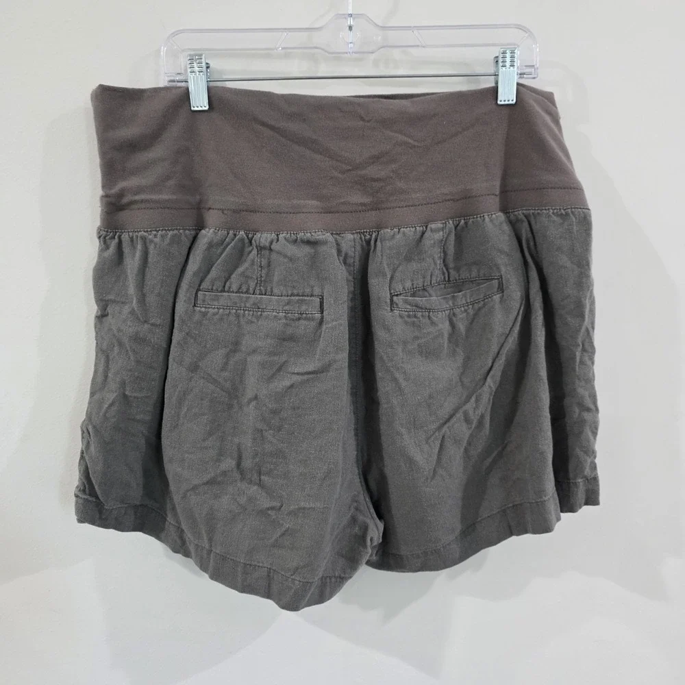 Old Navy Womens Linen Shorts Size 18 Gray Pull On Coastal Summer Beach